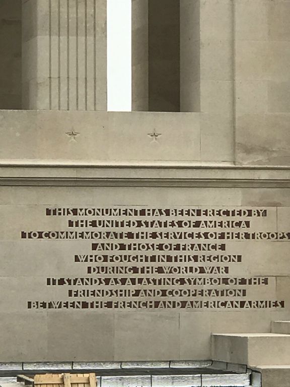 Inscription on the American monument at Château-Thierry
